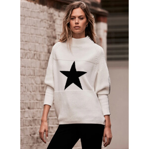 Mint Velvet White Cotton Blend Star Jumper